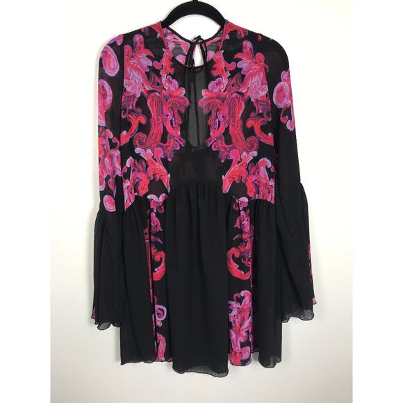 Intimately Free People Symphony Scroll Print Bell Sleeve Slip Dress - Picture 2 of 10